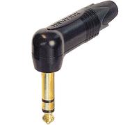 Neutrik NP3RX-B Right Angle 1/4'' TRS Stereo Jack Connector. 6mm Balanced Plug