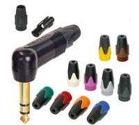 Neutrik NP3RX-B Right Angle 1/4'' TRS Stereo Jack Connector. 6mm Balanced Plug