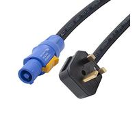 Neutrik Powercon H07 Cables. 20 amp Connectors. NAC3FCA - UK Plug. PA mains lead. 3x2.5mm Conductor Size. (25cm)