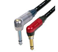 Neutrik SILENT Guitar Jack to Jack Lead. Low Noise Cable. Angled 1m 3m 6m 5m 10m (25cm)