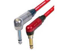 Neutrik SILENT Guitar Jack to Jack Lead. Van Damme Cable. Angled 1m 3m 6m 5m 10m (25cm, Red)