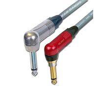 Neutrik SILENT Guitar Jack to Jack Lead. Van Damme Cable. Angled 1m 3m 6m 5m 10m (25m, Grey)