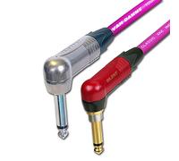 Neutrik SILENT Guitar Jack to Jack Lead. Van Damme Cable. Angled 1m 3m 6m 5m 10m (3m, Purple)