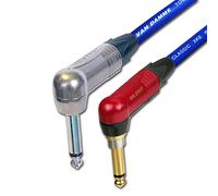 Neutrik SILENT Guitar Jack to Jack Lead. Van Damme Cable. Angled 1m 3m 6m 5m 10m (5cm, Blue)