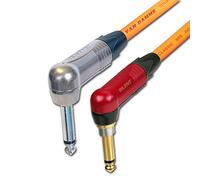 Neutrik SILENT Guitar Jack to Jack Lead. Van Damme Cable. Angled 1m 3m 6m 5m 10m (5m, Orange)