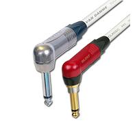 Neutrik SILENT Guitar Jack to Jack Lead. Van Damme Cable. Angled 1m 3m 6m 5m 10m (6m, White)