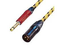 Neutrik SILENT Mono Jack to Male XLR lead. VINTAGE Guitar/DI Cable/Mixer (3m)