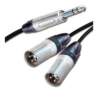 Neutrik TRS Jack Split to 2x Dual Male XLR Leads. Balanced Duplicator Cable (25m)