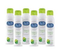 Neutro Roberts Deodorant Spray Fresco Green with Green Tea and Lime, Zero Aluminium Salts, Zero Stains, Deodorant for Men and Women, Dermatologically Tested, 6 Bottles of 150 ml