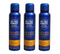 Neutro Roberts Men's Deodorant Dry Anti Sweat Spray - 3 x Packs of 150 ml