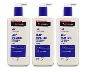Neutrogena 48H Deep Moisture Body Lotion for Dry Skin 400ml X 3