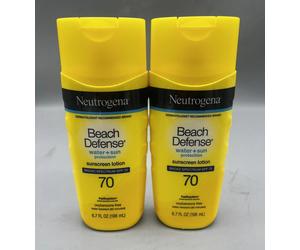 Neutrogena Beach Defense Water and Sunscreen Lotion SPF 70 - 6.7oz - 2 PACKS