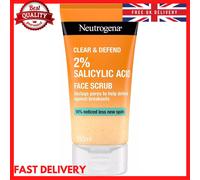 NEUTROGENA® Clear & Defend 2% Salicylic Acid Face Scrub 150ml Facial Purify New