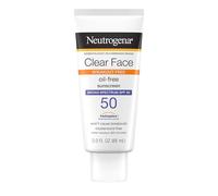 Clear Face Liquid Lotion Sunscreen for Acne-Prone Skin, Broad Spectrum SPF 50 UVA/UVB Protection, Fragrance & Oxybenzone