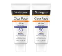 Neutrogena Clear Face Sunscreen Lotion for Acne-Prone Skin Broad Spectrum SPF 50 Facial Sunscreen for Oily Skin Oil- Fragrance- & Oxybenzone-F