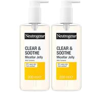 Neutrogena Clear & Soothe Micellar Jelly Make-Up Remover 200ml, Gentle and Effective Cleanser to Remove Make-Up, Suitable for Sensitive Skin (Pack of 2)