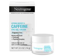 Neutrogena Hydro Boost+ Caffeine Eye Gel Cream, Fragrance-Free Cream with Hyaluronic Acid, Caffeine & Peptide Complex to Reduce the Look of Dark Circles, Fine Lines & Puffiness, 0.5 oz