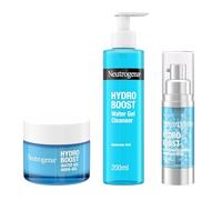 Neutrogena Hydro Boost Series, 3-Step Facial Regime, Hydration Starter Set And Skin Care Kit (Cleanser + Moisturiser + Booster), Saving Bundle