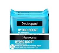 Neutrogena HydroBoost Facial Cleansing & Makeup Remover Wipes with Hyaluronic Acid, Hydrating Pre-Moistened Face Towelettes to Cleanse &Remove Dirt, Makeup & Impurities, Twin Pack, 25 ct