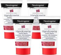 Neutrogena Norwegian Formula Concentrated Unscented Hand Cream (4x 50ml) with Glycerin, Vitamin E for Immediate and Lasting Relief from Dry Skin and Chapped Hands