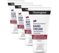 Neutrogena Norwegian Formula Concentrated Unscented Hand Cream 4x75ml | Deep Hydration with Glycerin and Vitamin E for Dry Hands, Providing Long-Lasting Moisture and Intensive Hand Care