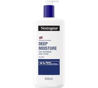 Neutrogena Norwegian Formula Deep Moisture Fast-Absorbing Body Lotion (2x 400ml), Non-Greasy Body Moisturiser for Dry Skin with 10% Glycerine and Pro-Ceramide Technology, 72-Hour Moisturisation