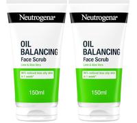 Neutrogena Oil Balancing Face Scrub (1x 150ml) for Oily Skin, Helps Remove Excess Oil and Clear Pores, For a Refreshed, Mattified and Radiant Complexion (Pack of 2)