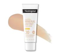 Neutrogena Purescreen+ Tinted Sunscreen for Face with SPF 30, Broad Spectrum Mineral Sunscreen with Zinc Oxide and Vitamin E, Water Resistant, Fragrance Free, Light, 1.1 fl oz