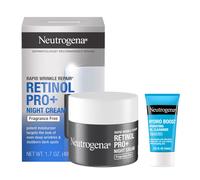 Neutrogena Rapid Wrinkle Repair Retinol Pro+ Night Cream Face Moisturizer Anti-Aging Face Cream 1.7 oz + Trial Size Hydro Boost Facial Cleanser