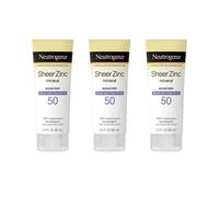Neutrogena Sheer Zinc Mineral SPF 50 Sunscreen, 3 FL OZ (88 mL) 3 Pack