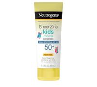 Neutrogena Sheer Zinc Oxid Kids Mineral Sunscreen Lotion Broad Spectrum SPF 50+ with UVA/UVB Protection, Waterproof for 80 Minutes, Paraben, Dye, Perfume and Tear Resistant, 90 ml