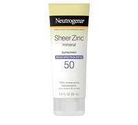 Neutrogena Sheer Zinc Oxide Dry-Touch Sunscreen Lotion with Broad Spectrum SPF 50, Water-Resistant, Hypoallergenic & Non-Greasy Mineral Sunscreen, 3 fl. oz