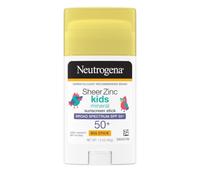 Neutrogena Sheer Zinc Oxide Kids Mineral Sunscreen Stick, Broad Spectrum SPF 50+ & UVA/UVB Protection & Water Resistant with Residue-Free, No-Mess Application, Oil- & Paraben-Free, oz