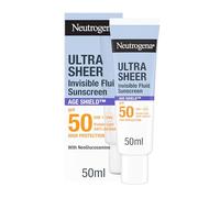 Neutrogena Ultra Sheer Invisible Fluid Facial Sunscreen Age Shield SPF50 (1 x 50ml), High Broad-Spectrum Protection, With NeoGlucosamine & Antioxidants, Reduces Appearance of Dark Spots and Wrinkles