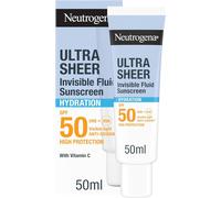 Neutrogena Ultra Sheer Invisible Fluid Sunscreen 24H 50 ml (Pack of 1), Blue