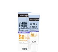 Neutrogena Ultra Sheer Invisible Fluid Facial Sunscreen Age Shield SPF50 (1 x 50ml), High Broad-Spectrum Protection, With NeoGlucosamine & Antioxidants, Reduces Appearance of Dark Spots and Wrinkles