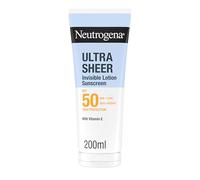 Neutrogena Ultra Sheer Invisible Hydrating Lotion Sunscreen SPF50 (1x 200ml) Non-Greasy, Fast Absorbing Moisturising Sunscreen, Very Water & Sweat Resistant, UV Protection, Suitable for All Skin Types