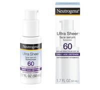 Neutrogena Ultra Sheer Moisturizing Face Serum with Vitamin E & SPF 60, All Day Facial Sunscreen Serum with Broad Spectrum UVA/UVB Protection, Fragran