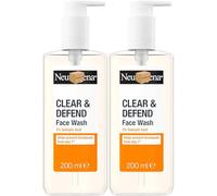 Neutrogenaa Clear and Defend 2% Salicylic Acid Face Wash 200ml - Oil-Free Facial Cleanser for Spot-Prone Skin, Clearer Skin (Pack of 2)