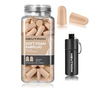 Neutron Soft Foam Ear Plugs with Travel Case - Noise Cancelling 38dB SNR - Earplugs for Sleeping, Travel, Concerts, Studying, Work, Loud Noise, Snoring - 60 Pairs - Beige