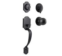 NeuType Front Door Lock Set with Handle, Door Handle Sets, Easy to Install, for Homes Office and Hotel (Traditional (Keyed Handleset), Matte Black)