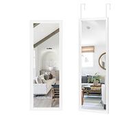 NeuType Full length door mirror over the door mirror, full length mirror hanging over the door or leaning against wall or mounted on wall, full length mirror over the door, white, no stand