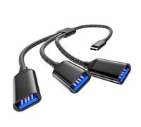 NEUTYPECHIC USB-C Splitter 1 to 3 Adapter Type C to USB A 2.0 OTG Data Transfer Port Extender Power Splitter for MacBook, Pro, iMac, PS4, PC, Samsung (Black)