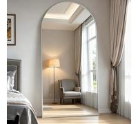 NEUWEABY Arched Floor Mirror 180x80 cm Silver Arch Full Length Mirror with Stand Large Wall Full Body Standing Hanging or Leaning Against Wall for Bedroom Entry, Living Room