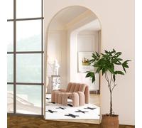 NEUWEABY Arched Floor Mirror 193x86cm Arch Full Length Mirror with Stand Gold Large Wall Full Body Mirror Standing Hanging or Leaning Against Wall for Bedroom Entry, Living Room