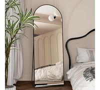 NEUWEABY Full Length Mirror 162x53cm Arch Floor Mirror with Stand, Arched Full Body Black Standing Hanging or Leaning Against Wall for Bedroom Entry, Living room