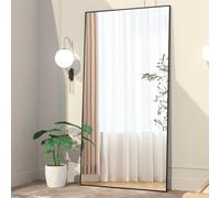 NEUWEABY Full Length Mirror 180x62cm Floor Mirror Large Black Mirror Body Rectangle Mirror for Bedroom Living Room Standing Hanging or Leaning Against Wall Aluminum Alloy Frame