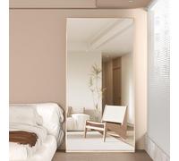 NEUWEABY Full Length Mirror 180x80 cm Floor Mirror Large Gold Body Mirrors Rectangle for Bedroom Living Room Standing Hanging or Leaning Against Wall Aluminum Alloy Frame
