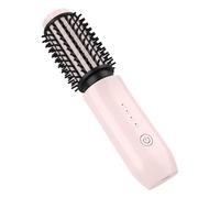 NeuWee Cordless Hair Curling Brush, Mini 3 in 1 Hot Hair Brush with 4 Temperatures, Outdoor Heated Curling Iron and Travel Straighteners, 7000 mAh USB Rechargeable Curling Wand Brush (Pink)