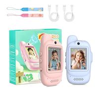 NeuWee Kids Walkie Talkies with Video Call & Voice Changer, Rechargeable Long Range Walkie Talkies for Kids Ages 3-12, Outdoor Adventure Toys Gifts for Boys and Girls (Light Pink+Light Blue)